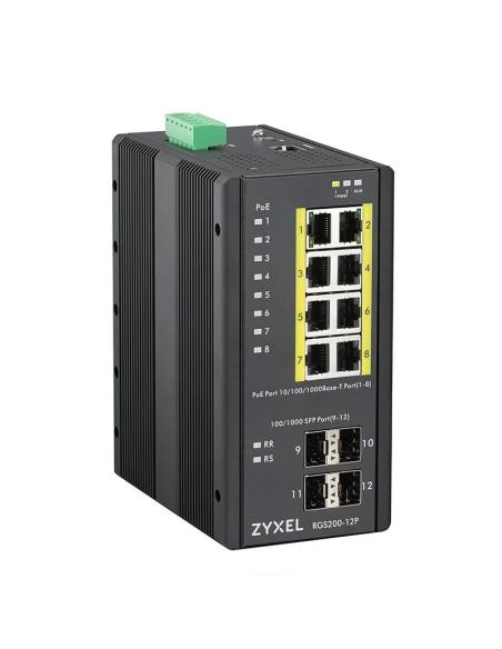 Zyxel rgs200-12p switch poe gest din 240w ip30