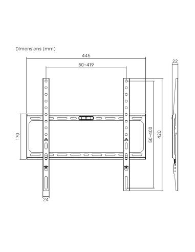 SOPORTE ECO ULTRA DELGADO PARA MONITOR TV 45KG 32-75 NEGRO AISENS WT75F-389