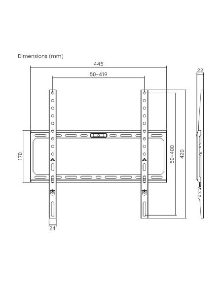SOPORTE ECO ULTRA DELGADO PARA MONITOR TV 45KG 32-75 NEGRO AISENS WT75F-389