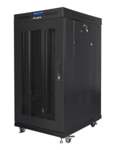 RACK CABINET 19" FREE-STANDING 22U/800X800 (FLAT PACK) WITH MESH DOOR LCD BLACK LANBERG V2