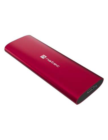 CARCASA SSD NATEC RHINO M.2 NVME LITE USB-C 3.2 GEN 2 ROJO RUBI