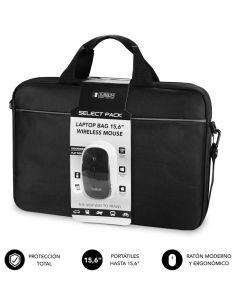 KIT MALETIN+RATON SUBBLIM LAPTOP BAG 15,6" NEGRO
