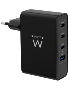 CARGADOR EWENT EW1336 GAN FAST 100W 4 USB-C+USB-A QC