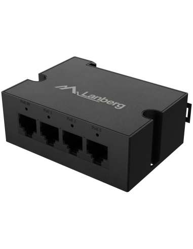 SWITCH LANBERG POE EXT DIN-GE4-BT-90W 1XIN 3XOUT DIN RAIL BT 90W METAL CLIPS