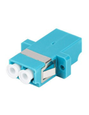 ADAPTADOR FIBRA OPTICA LANBERG LC/UPC OM3 MULTIMODO DUPLEX AZUL TURQUESA