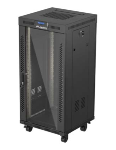ARMARIO RACK LANBERG 19" 24U 600X600 CON LCD PUERTA DE CRISTAL FLAT PACK NEGRO
