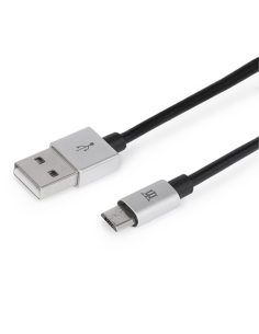 CABLE MAILLON PREMIUM MICRO USB 2.4 ALUMINIO PLATEADO 1M