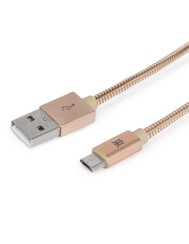 CABLE MAILLON PREMIUM MICRO USB 2.4 METAL DORADO 1M