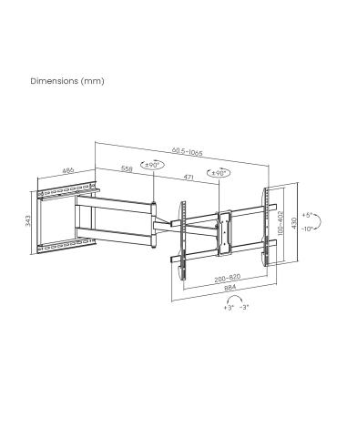 SOPORTE PARED TV 50KG 43-80 GIRAT INCLI NIVELA NEGRO AISENS WT80TSLE-419