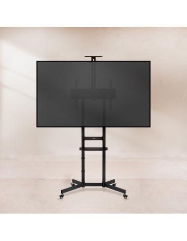 SOPORTE DE SUELO CON RUEDA TV 37-70 CON BANDEJA 400X230 TOOQ NEGRO FS1151M-B