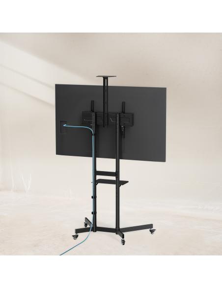 SOPORTE DE SUELO CON RUEDA TV 37-70 CON BANDEJA 400X230 TOOQ NEGRO FS1151M-B