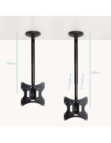 SOPORTE TECHO MONITORTV 23-42 GIRATORIO INCLINA EXTEN NEGRO TOOQ LPCE2301TSLI-B