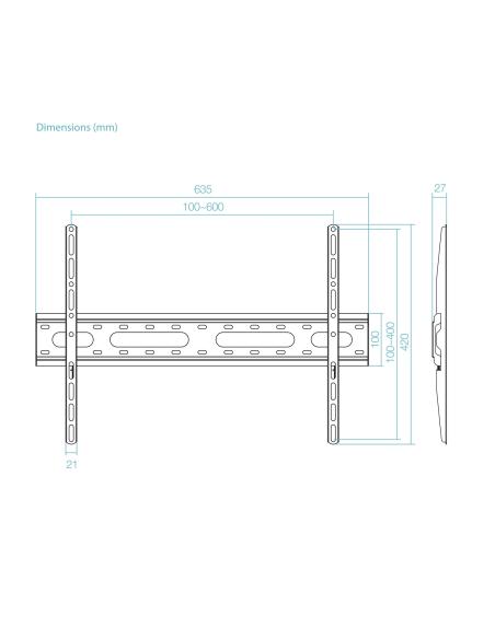 SOPORTE PARED MONITORTV 37-80 MAX 45KG NEGRO TOOQ LP1082F-B
