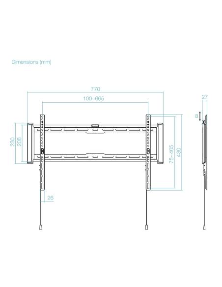 SOPORTE PARED MONITORTV 37-80 MAX 75KG NEGRO TOOQ LP1083F-B
