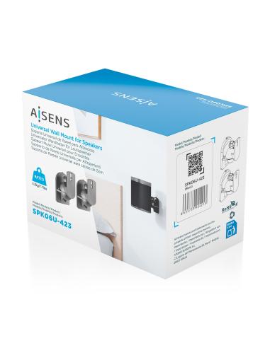 SOPORTE PARED GIRATORIO E INCLINABLE PARA ALTAVOCES NEGRO AISENS SPK06U-423