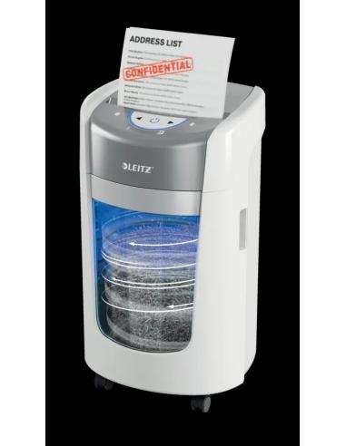 DESTRUCTORA LEITZ IQ OPTIMAX HOME OFFICE 225 / MAX. 6 HOJAS / MICROCORTE 2X15 mm / NIVEL DE SEGURIDAD P-5 / 15 L / BLANCA / P/N: